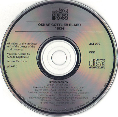 last ned album Oskar Gottlieb Blarr - Jesus Passion