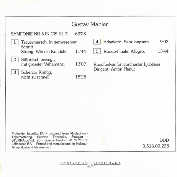 télécharger l'album Gustav Mahler - Symfonie Nr 5 In Cis klt