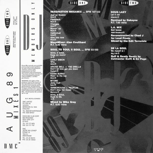 23/02/2023 - Various – August 89 - Mixes 1 (Vinyl, LP, Partially Mixed)(DMC – DMC 791)  1989 (320) LTg0MjYuanBlZw