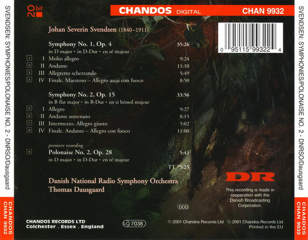 descargar álbum Svendsen, Danish National Radio Symphony Orchestra, Thomas Dausgaard - Symphonies Nos 1 2 Polonaise No 2