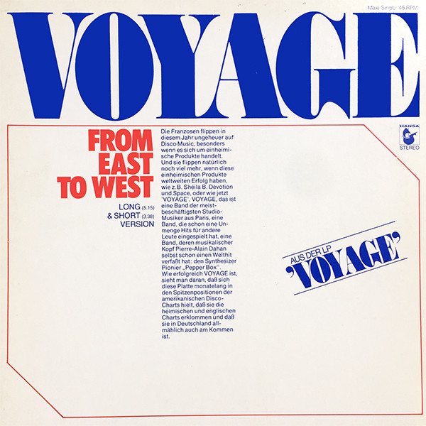 from east to west by voyage