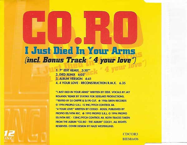 last ned album CORO - I Just Died In Your Arms