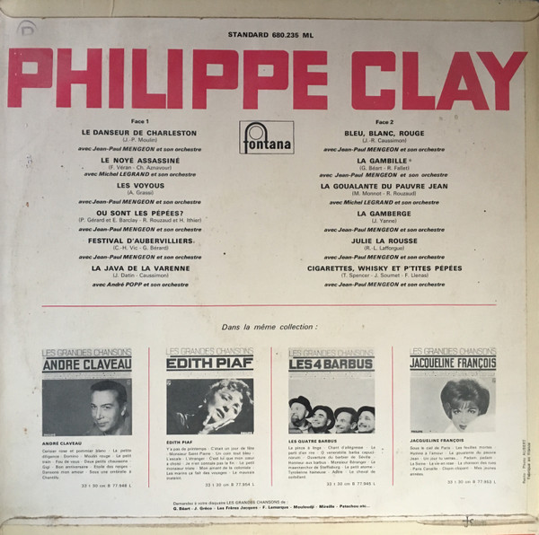 baixar álbum Philippe Clay - Les Grandes Chansons