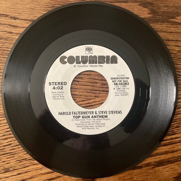 45 RPM Promo Record Top Gun Anthem