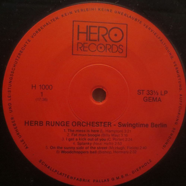 Album herunterladen Herb Runge Orchester - Swingtime Berlin