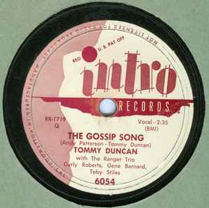 Tommy Duncan - The Gossip Song / Nancy Jane album cover