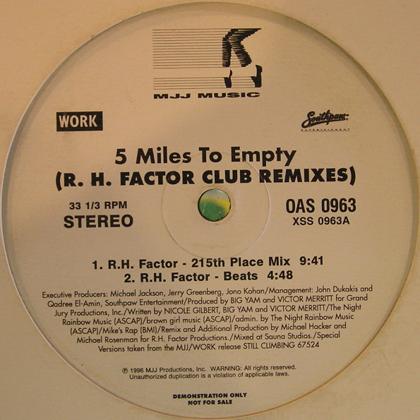 Brownstone – 5 Miles To Empty (Remixes) (1996, Vinyl) - Discogs