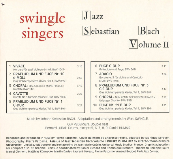 ladda ner album The Swingle Singers - Jazz Sebastian Bach Volume 2