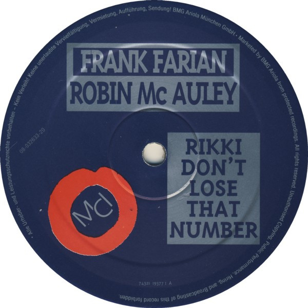 ladda ner album Farian Mc Auley - Rikki Dont Lose That Number