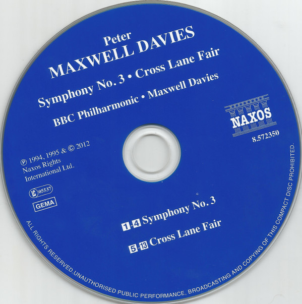 last ned album Peter Maxwell Davies, BBC Philharmonic - Symphony No 3 Cross Lane Fair