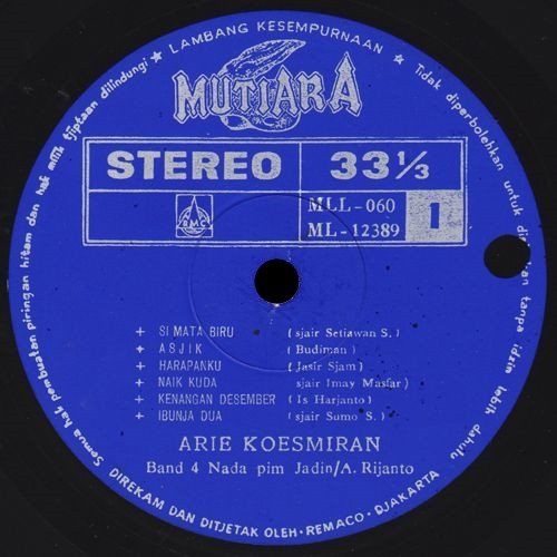 lataa albumi Arie Koesmiran - Ratu pop singer djatim th 1970