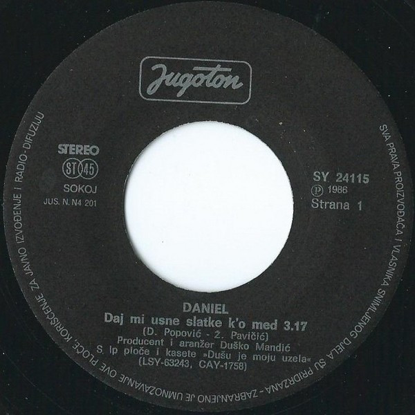baixar álbum Daniel - Daj Mi Usne Slatke Ko Med