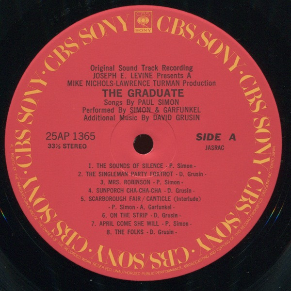 Paul Simon , Simon & Garfunkel , David Grusin - The Graduate: The Original Sound Track Recording | CBS/Sony (25AP 1365) - 8