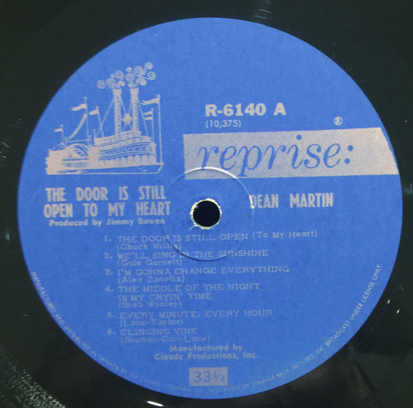 Dean Martin - The Door Is Still Open To My Heart | Reprise Records (R-6140) - 3