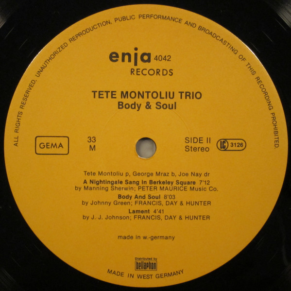 télécharger l'album Tete Montoliu - Body Soul