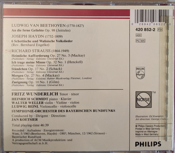 last ned album Fritz Wunderlich, Beethoven, Haydn, R Strauss - Fritz Wunderlich Beethoven Haydn RStrauss