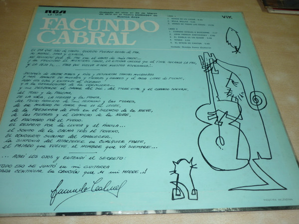 baixar álbum Facundo Cabral - Grabado En Vivo El 20 De Marzo De 1972 En El Teatro Embassy De Buenos Aires
