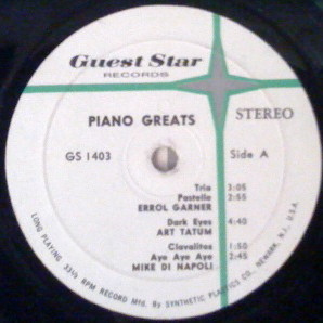lataa albumi Errol Garner and Art Tatum Mike Di Napoli - Piano Greats
