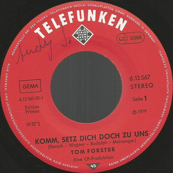 lataa albumi Tom Forster - Komm Setz Dich Doch Zu Uns