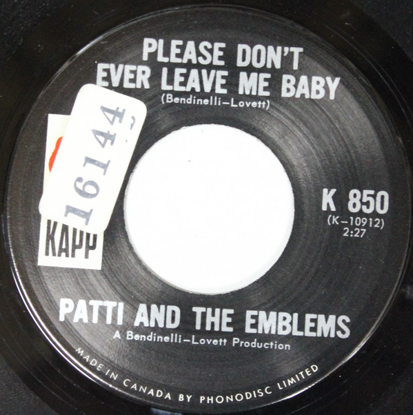 télécharger l'album Patti & The Emblems - All My Tomorrows Are Gone Please Dont Ever Leave Me Baby