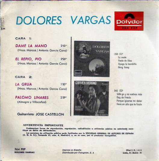 lataa albumi Dolores Vargas - Palomo Linares