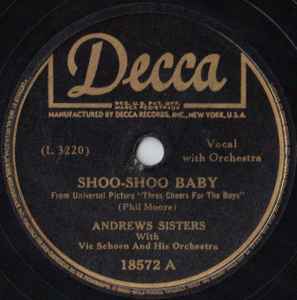 The Andrews Sisters - Shoo-Shoo Baby / Down In The Valley album cover