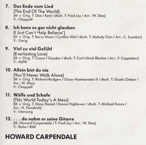 descargar álbum Howard Carpendale - Du Fängst Den Wind Niemals Ein