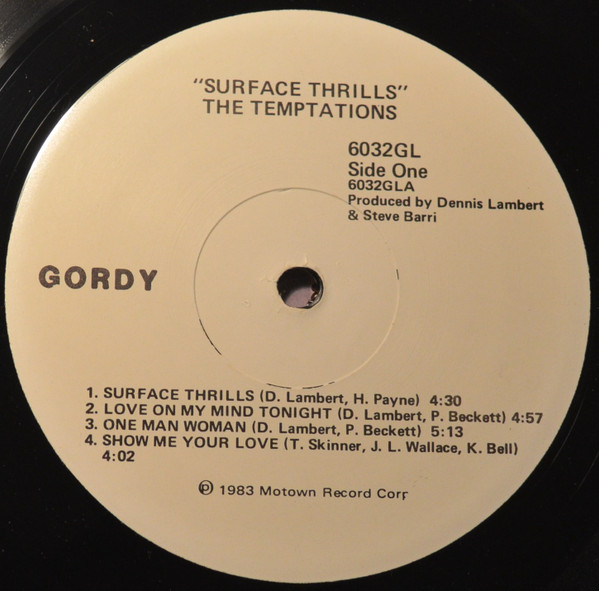 The Temptations – Surface Thrills (1983, Vinyl) - Discogs