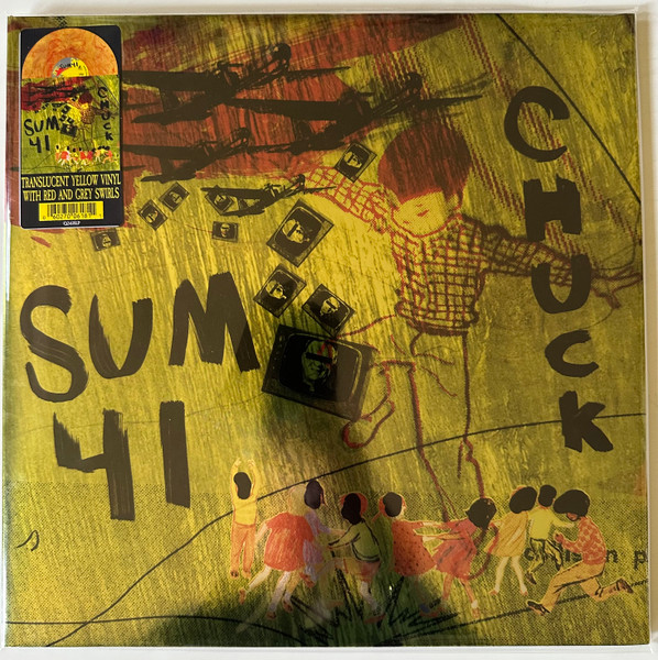 Sum 41 – Chuck (2023, Yellow Translucent With Red And Grey Swirls 