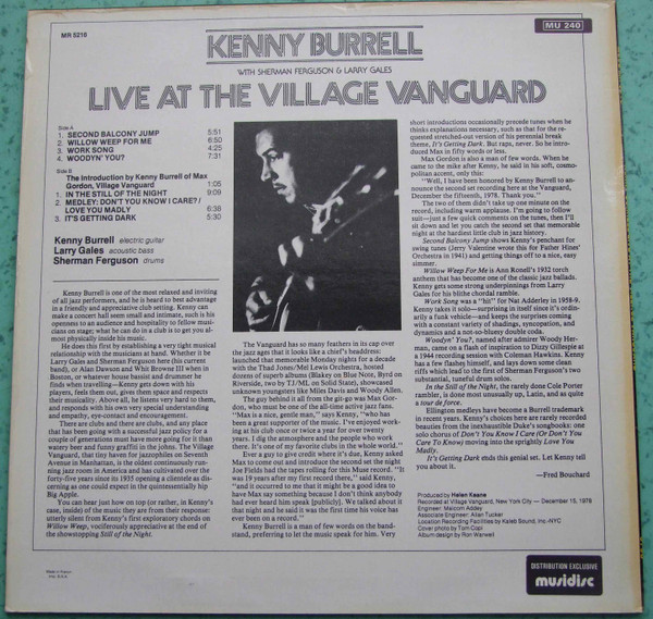 descargar álbum Kenny Burrell - Live At The Village Vanguard