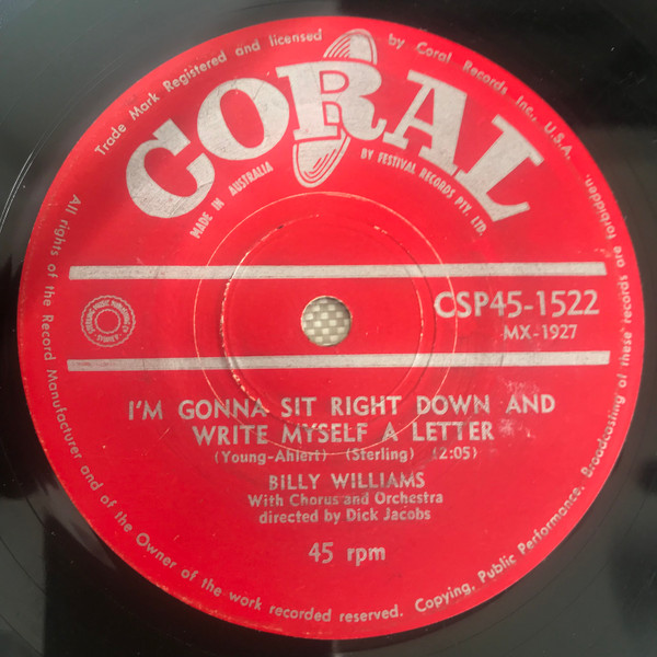 BILLY WILLIAMS - I'M GONNA SIT RIGHT DOWN AND WRITE MYSELF A