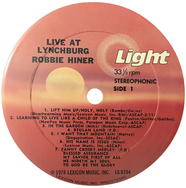 télécharger l'album Robbie Hiner - Live At Lynchburg
