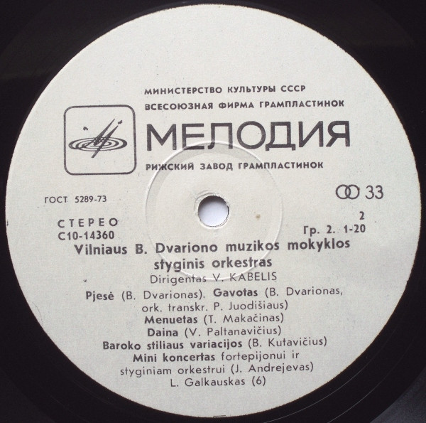 télécharger l'album Vilniaus B Dvariono Muzikos Mokyklos Styginis Orkestras - Vilniaus B Dvariono Muzikos Mokyklos Styginis Orkestras