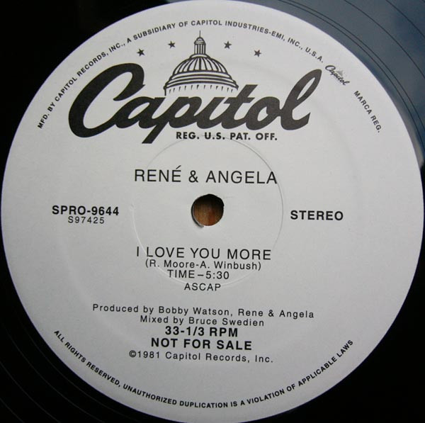 René & Angela – I Love You More (2005, Vinyl) - Discogs