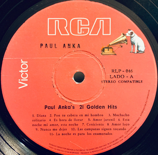baixar álbum Paul Anka - Paul Ankas 21 Golden Hits Paul Anka Y Sus 21 Discos De Oro