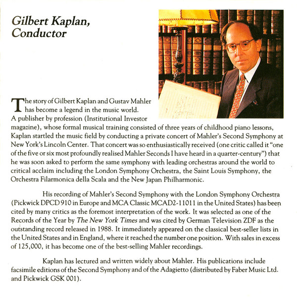 Album herunterladen Gustav Mahler, Gilbert Kaplan The London Symphony Orchestra - Adagietto From Symphony No 5 From Mahler With Love