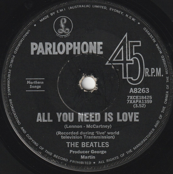 ７インチ☆BEATLES☆All You Need Is Love UK Par - 洋楽