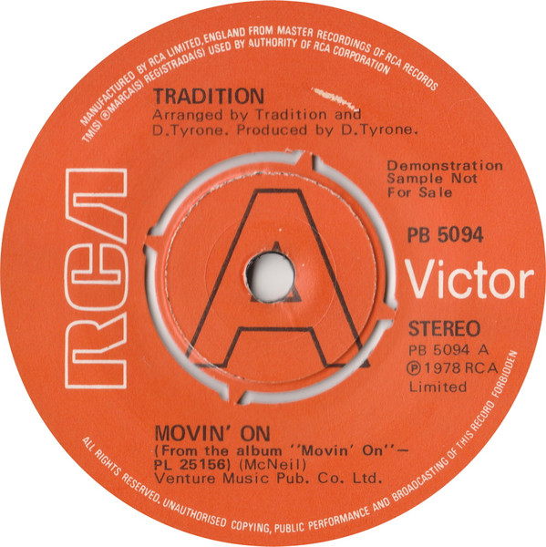 Tradition – Moving On (1978, Black Label, Vinyl) - Discogs