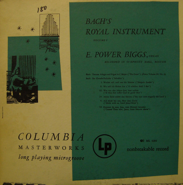 E. Power Biggs – Bach's Royal Instrument Volume 1 (1950, Vinyl