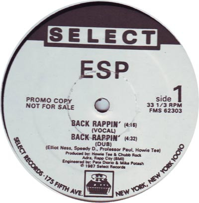 ESP – Back Rappin' (1987, Vinyl) - Discogs