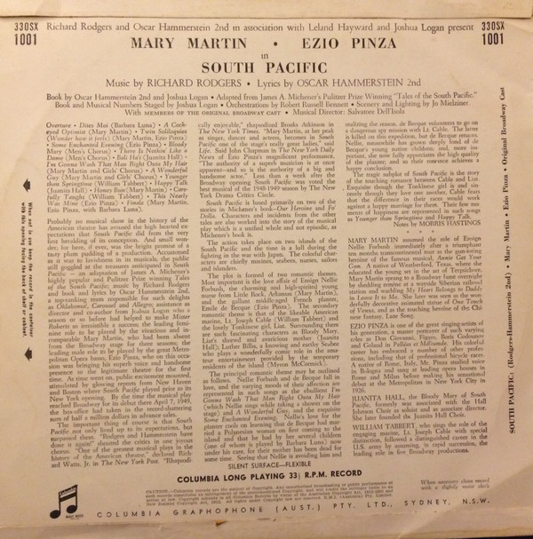 Album herunterladen Richard Rodgers & Oscar Hammerstein Mary Martin, Ezio Pinza - South Pacific Original Broadway Cast