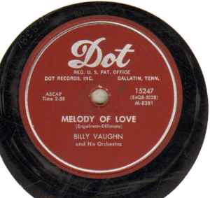Billy Vaughn And His Orchestra - Melody Of Love / Joy Ride album cover