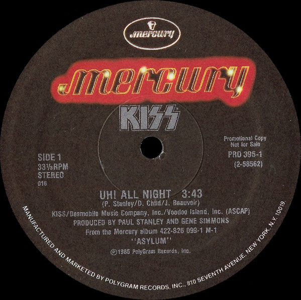 Kiss – Uh! All Night (1986, Vinyl) - Discogs