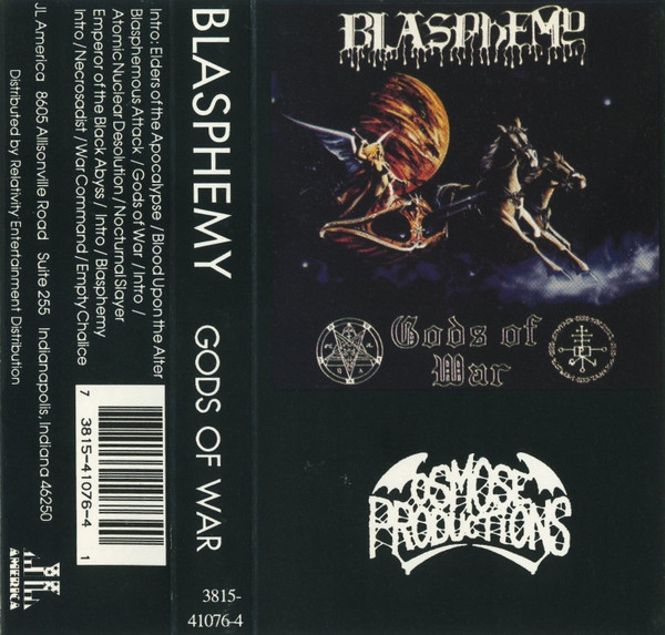 Blasphemy – Gods Of War (1993, Cassette) - Discogs