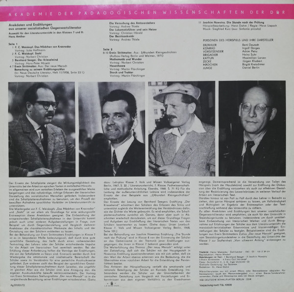 last ned album Various - Anekdoten Und Erzählungen Aus Unserer Sozialistischen Gegenwartsliteratur