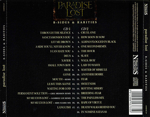 Paradise Lost B Sides Rarities 2006 CD Discogs