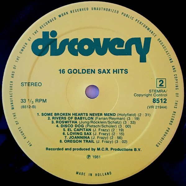 last ned album Unknown Artist - 16 Golden Sax Hits