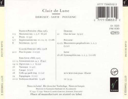 descargar álbum Kun Woo Paik - Clair De Lune