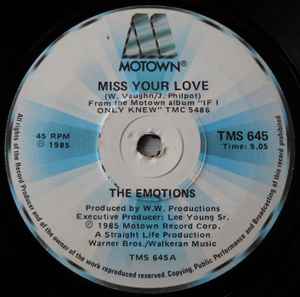 The Emotions - Miss Your Love / Eternally album cover