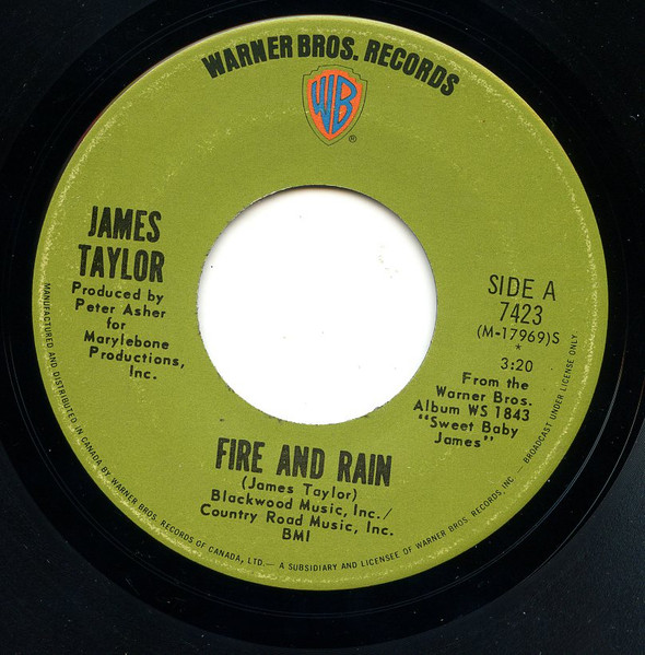 James Taylor – Fire And Rain (1970, Vinyl) - Discogs